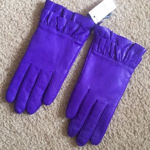 Purple leather gloves. Never worn!